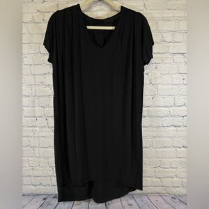 Francis & Henry Black Comfy Lounge Minimalist Maternity Nursing V Neck Dress L